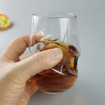 คุณภาพ Twisted Swirling Crystal Red Wine Glasses 250ml Stemless โรงงาน