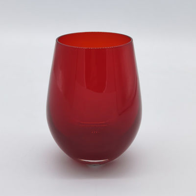 คุณภาพ Lead Free Stemless Crystal Wine Glass Handblown 550ml โรงงาน