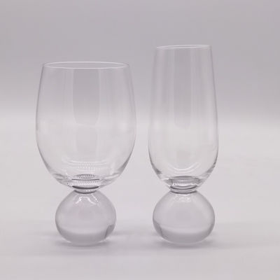 คุณภาพ Ball Stemmed Lead Free Crystal Highball Tumblers For Champagne โรงงาน